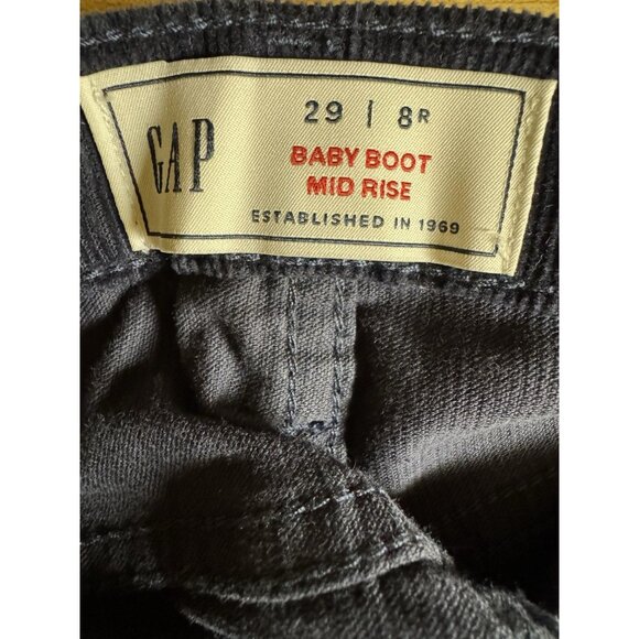 GAP navy corduroy baby boot mid rise pants 29 8R 30” inseam - Picture 4 of 5